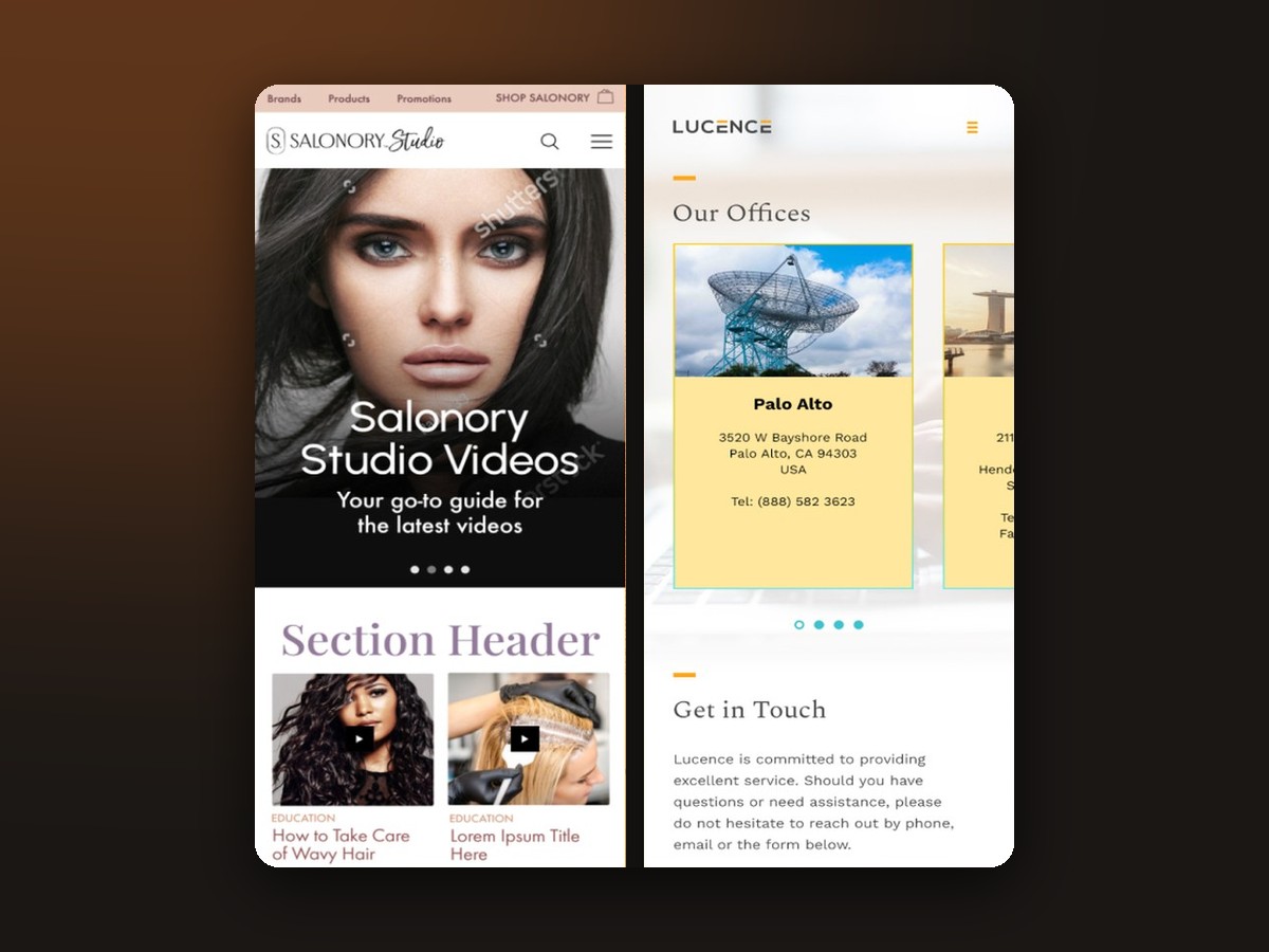 Responsive design system screens